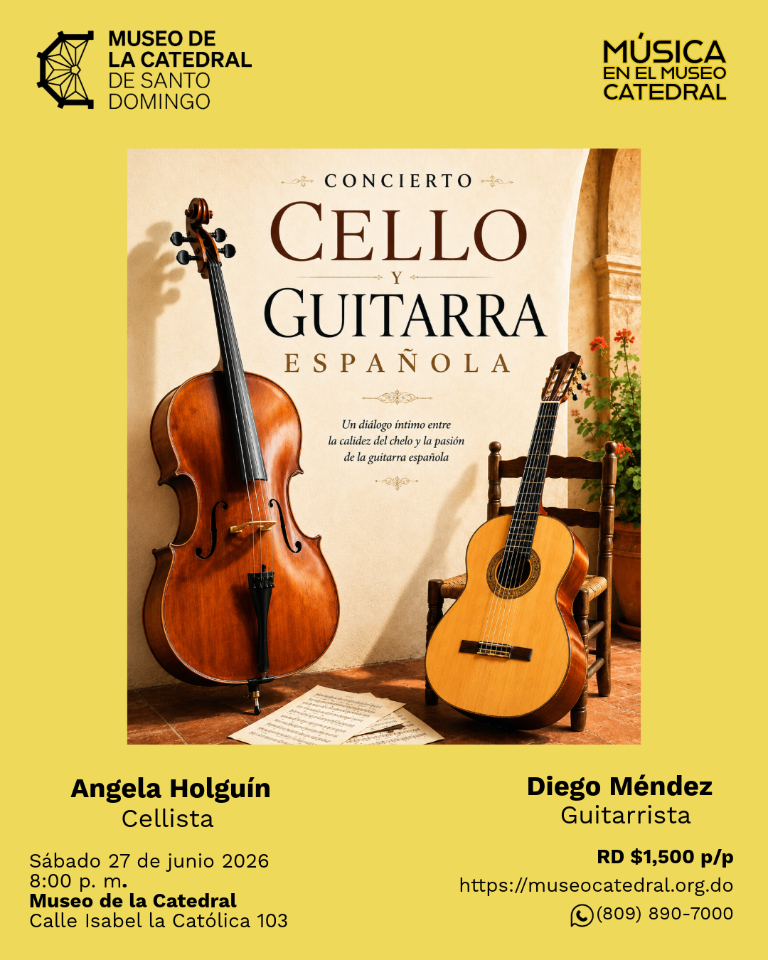Concierto: Cello y Guitarra Española en el Museo de la Catedral