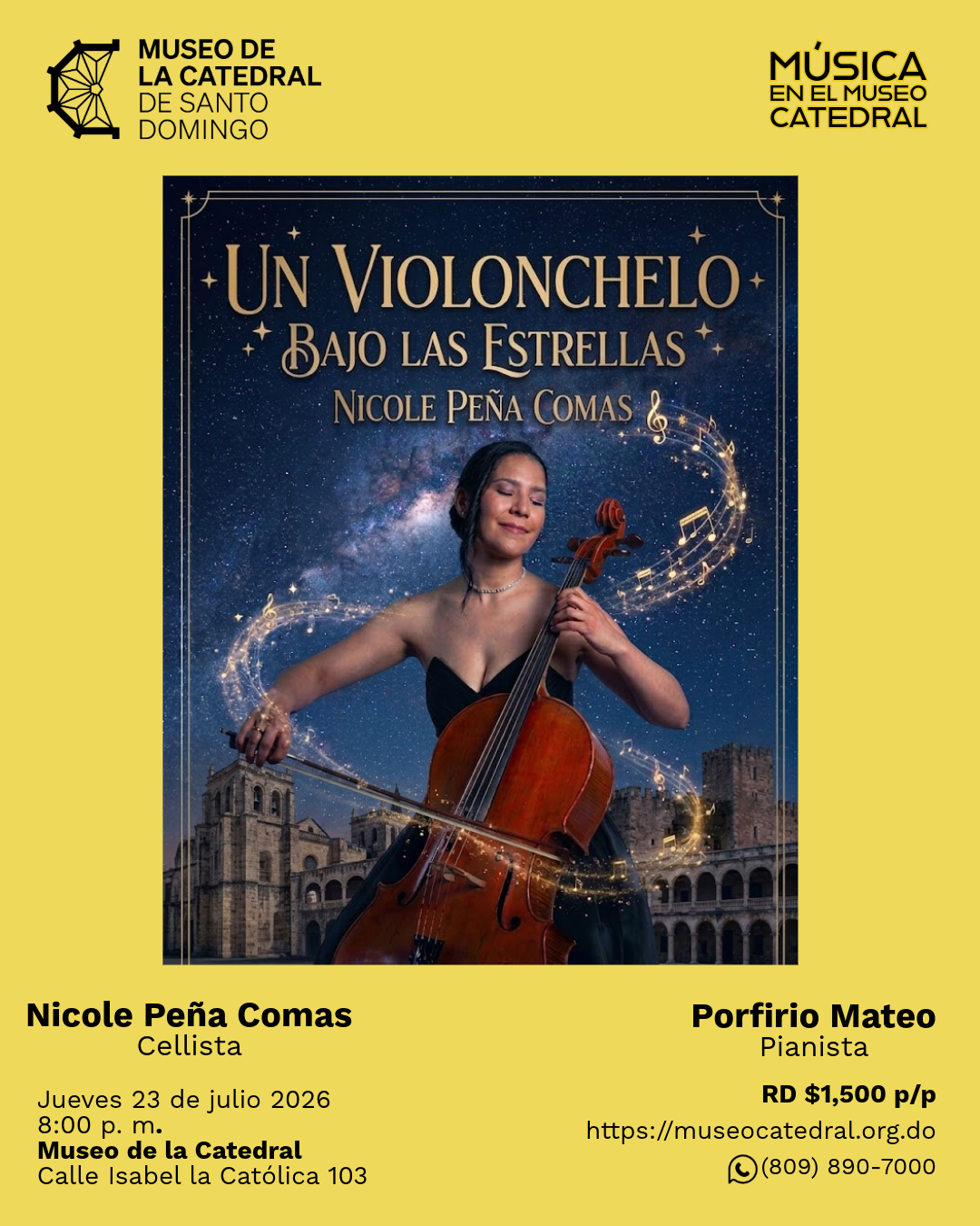 Concierto: Un violonchelo bajo las estrellas - Nicole Peña Comas